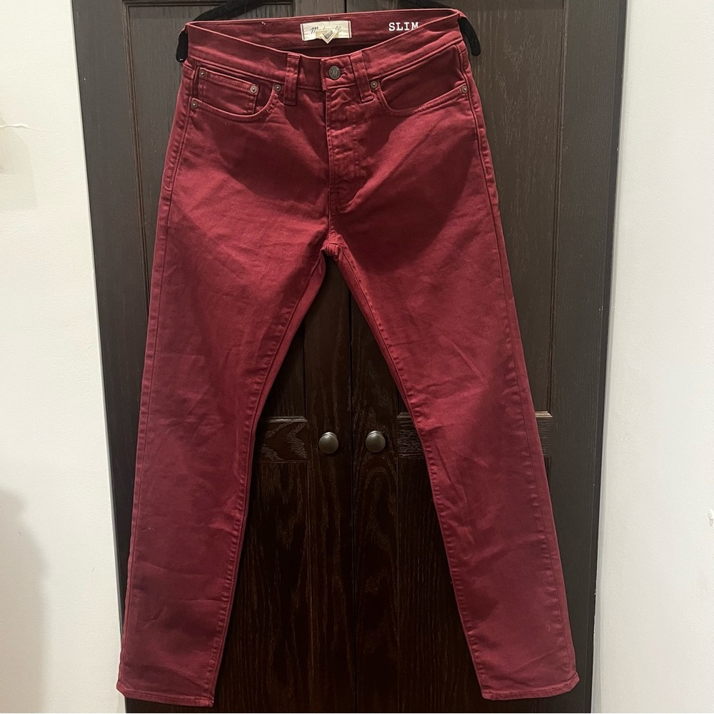 Madewell Slim Burgundy Jeans